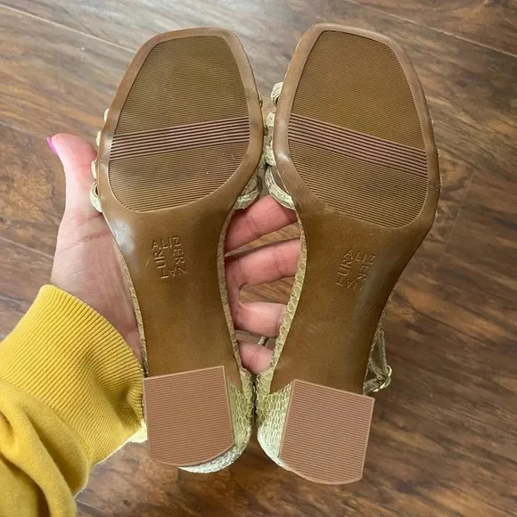 Snazzy, Sexy Chique Gold Sandals- wedding, formal by Nauralizer- NWOT size 9.5