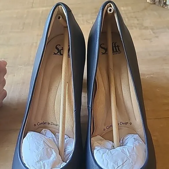 Sofft® Parisa Pumps Navy Blue Women size 7 Leather Upper Block Heel NWOB