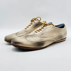 Sorel Shoes Mens 12.5 Gray Leather Wingtip Oxford Madson Brogue Dress Shoes