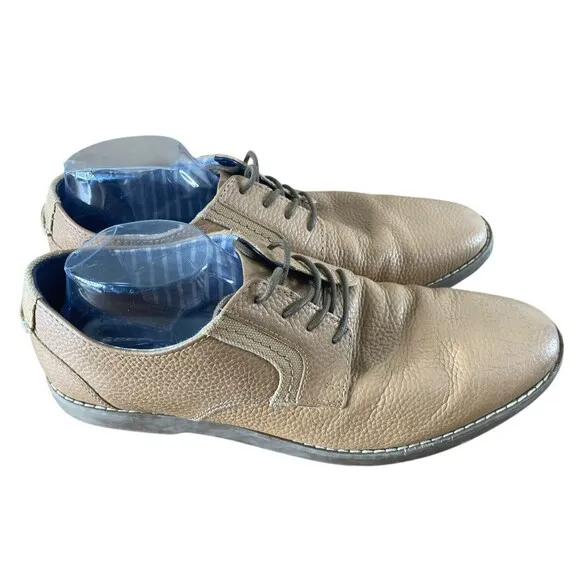 Sperry Top Sider Newman STS 24125 Oxford Men 12M Tan Pebbled Leather Dress Shoes
