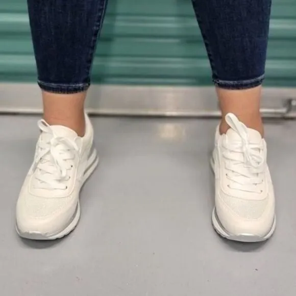 Sports‎ Women's Lace-up White Sneakers