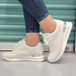 Sports‎ Women's Lace-up White Sneakers