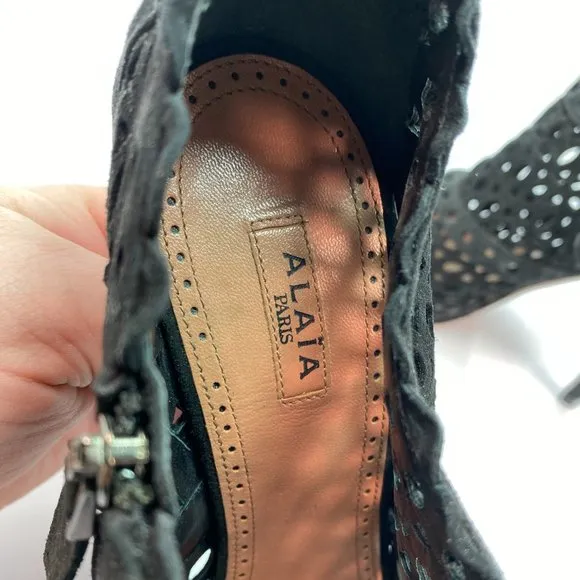 🌷❤️‍🔥SPRING SALE 🔥 FINAL PRICE🌷💥Alaia Black Suede Sandals Heels Pumps 37