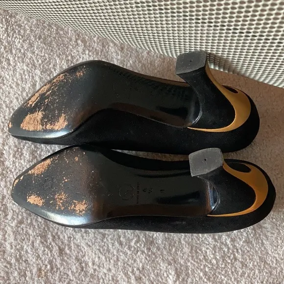 St John black suede heels made in Italy