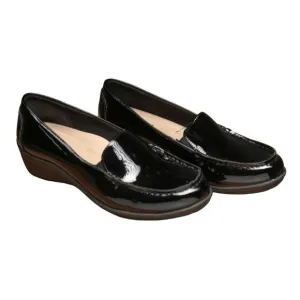 St Johns llana Black Patent Leather Loafers Career Dress Shoes slip on size 7.5