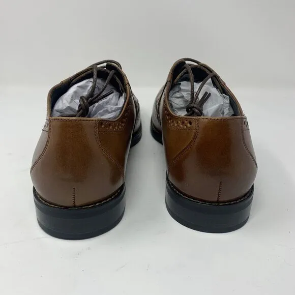 Stacy Adams Garrison 24916-221 Dress Shoes Mens 9.5M Cognac Wingtip Oxford S0664