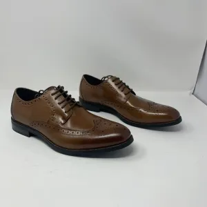 Stacy Adams Garrison 24916-221 Dress Shoes Mens 9.5M Cognac Wingtip Oxford S0664