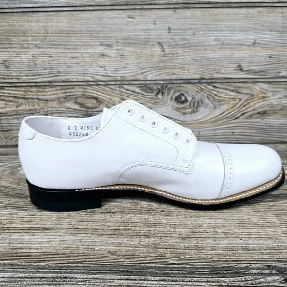 Stacy Adams Men Dress Classic Cap Toe Oxford Lace Shoes White Madison Men's 8D