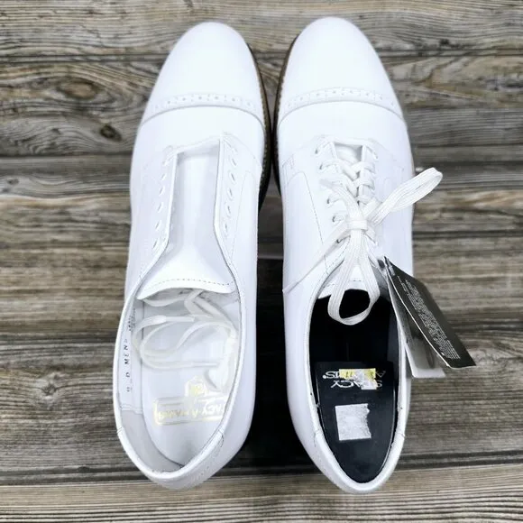 Stacy Adams Men Dress Classic Cap Toe Oxford Lace Shoes White Madison Men's 8D