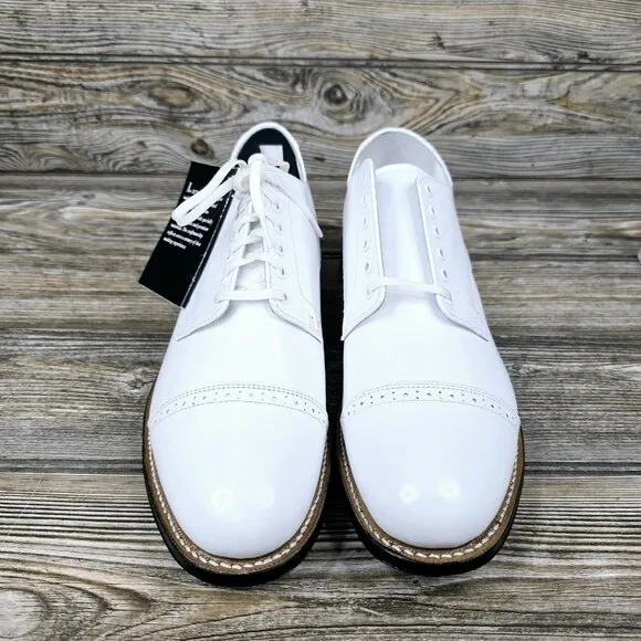Stacy Adams Men Dress Classic Cap Toe Oxford Lace Shoes White Madison Men's 8D