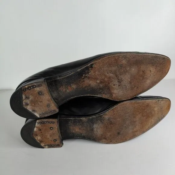 Stetson Genuine Lizard Dress Shoes Men Size 12 Narrow Black Leather 3120