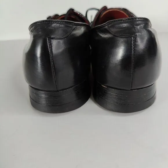 Stetson Genuine Lizard Dress Shoes Men Size 12 Narrow Black Leather 3120