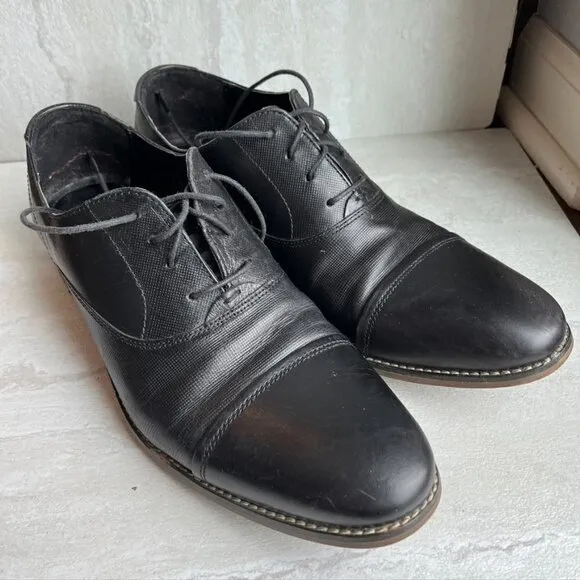 Steve Madden Men’s Black Oxford Dress Shoes FINNCH 10.5