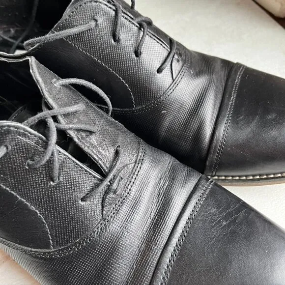 Steve Madden Men’s Black Oxford Dress Shoes FINNCH 10.5