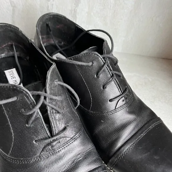 Steve Madden Men’s Black Oxford Dress Shoes FINNCH 10.5
