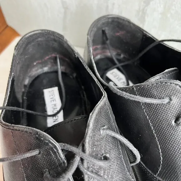 Steve Madden Men’s Black Oxford Dress Shoes FINNCH 10.5