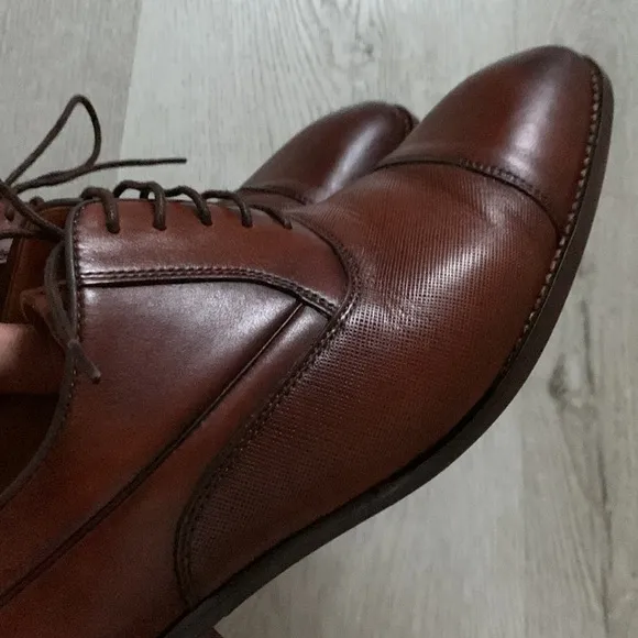 Steve Madden Proctr wingtip Oxfords shoes 10.5 brown tan classic elegant leather