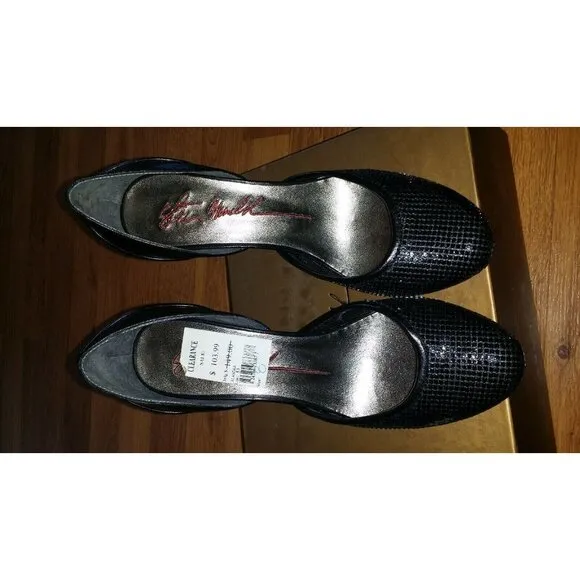 Steve Madden Sequin Pumps Heels Shoe Black Women Size 8 US New In Box
