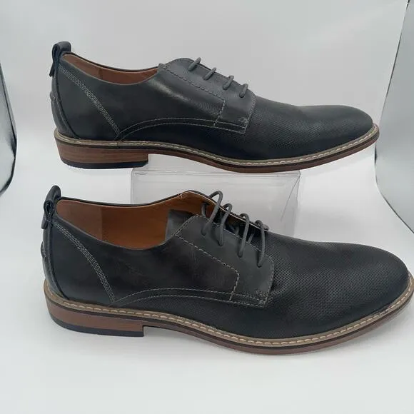 Steve Madden Size 10.5 M-Nytro Dress Derby Oxford Blk-Gray Lace Up
