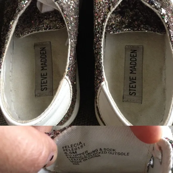 Steve Madden Wedged Sneakers Bling Glitter Shoes