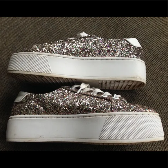 Steve Madden Wedged Sneakers Bling Glitter Shoes
