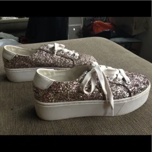 Steve Madden Wedged Sneakers Bling Glitter Shoes