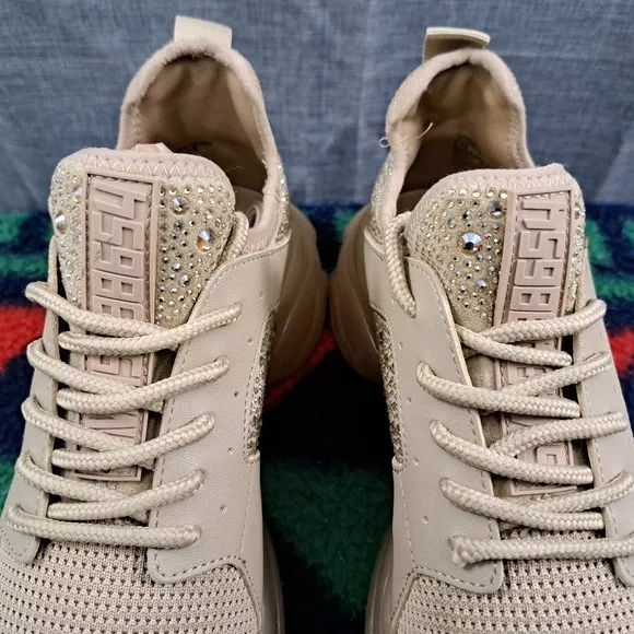 Steve Madden Woman Glitter Beaded Shoes Maxima Sneaker 8.5M