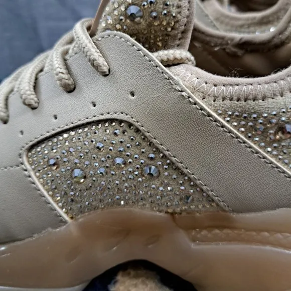 Steve Madden Woman Glitter Beaded Shoes Maxima Sneaker 8.5M