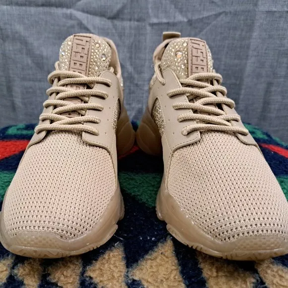 Steve Madden Woman Glitter Beaded Shoes Maxima Sneaker 8.5M