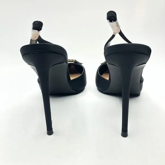 Steve Madden Womens Fabulous Sandal Stiletto Heels Shoes Black Rhinestone 9 M