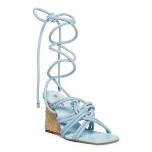 STEVE MADDEN Womens Light Blue Idolized Square Toe Wedge Espadrille Shoes 6.5 M
