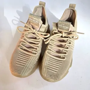 Steve Madden Womens Maxima Blush Beige bedazzled Sneaker Size 7.5