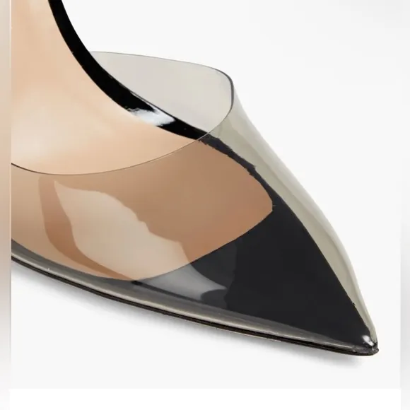 Stuart Weitzman 100 Black Patent PVC Pumps Size 9