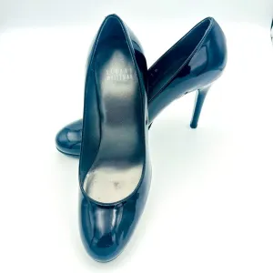Stuart Weitzman 7 Black Patent Leather Round Toe Stiletto 4.5”Heel 1/2” Platform