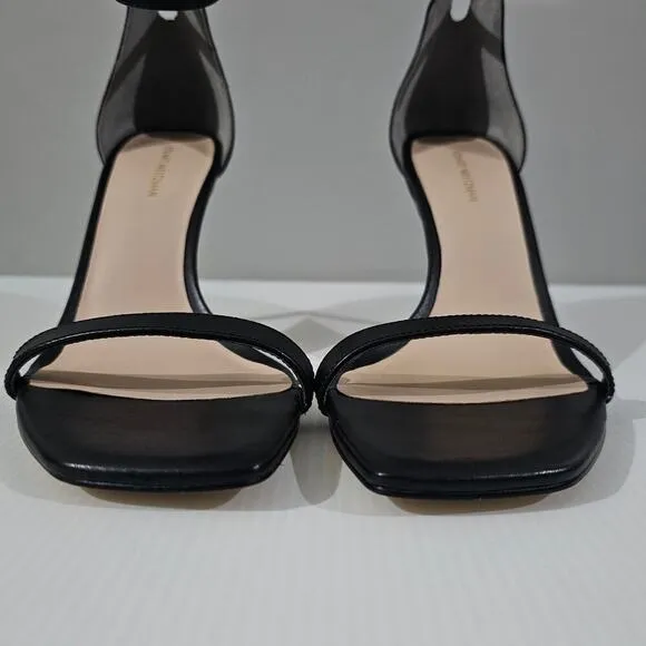 Stuart Weitzman Amelina 95 Sandal Stiletto Heel Black Leather Size 11