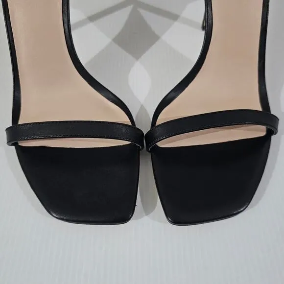 Stuart Weitzman Amelina 95 Sandal Stiletto Heel Black Leather Size 11