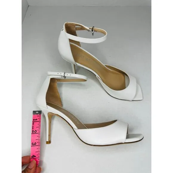 Stuart Weitzman Chic White Classic Nudistia Sandals 75mm sz 10