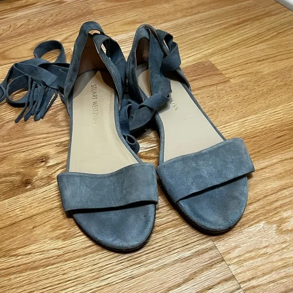 Stuart Weitzman Corbata Suede  Sandals Size 8.5