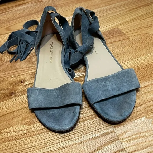 Stuart Weitzman Corbata Suede  Sandals Size 8.5