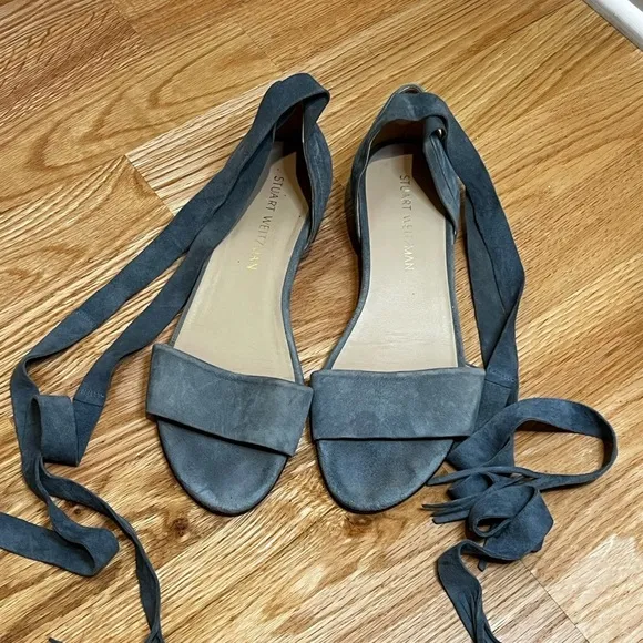 Stuart Weitzman Corbata Suede  Sandals Size 8.5