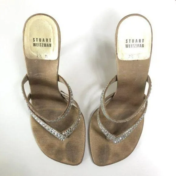 Stuart Weitzman Jewel Embellished Heeled Sandals