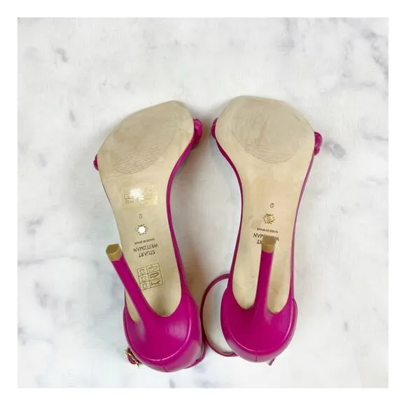Stuart Weitzman Nudist Curve Playa Braided Strap Heeled Sandals NWOB