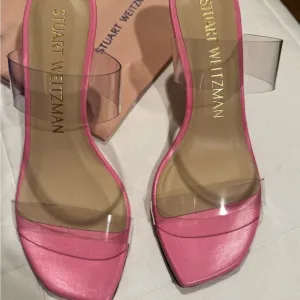 Stuart Weitzman Pink Clear Strap heels