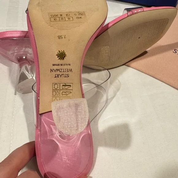 Stuart Weitzman Pink Clear Strap heels