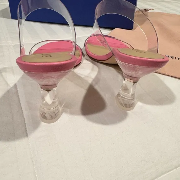 Stuart Weitzman Pink Clear Strap heels