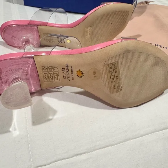 Stuart Weitzman Pink Clear Strap heels