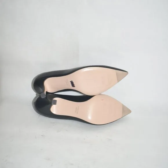 STUART WEITZMAN TIPPI 70 PUMP SHOES POINTY TOE BLACK LEATHER 9 (D5)
