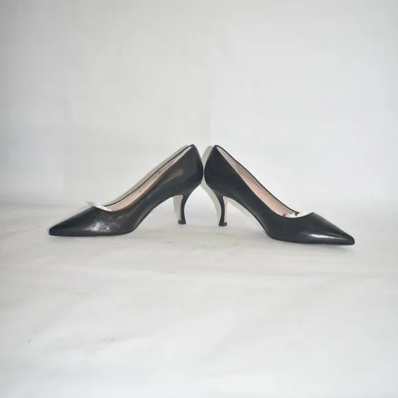 STUART WEITZMAN TIPPI 70 PUMP SHOES POINTY TOE BLACK LEATHER 9 (D5)