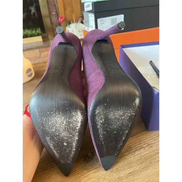 Stuart Weitzman Viola Goose Bump Pointed Toe Stunning Stiletto