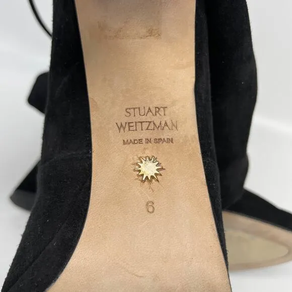 Stuart Weitzman Women's Ledyland Over The Knee Suede Boots Black Suede Size 6
